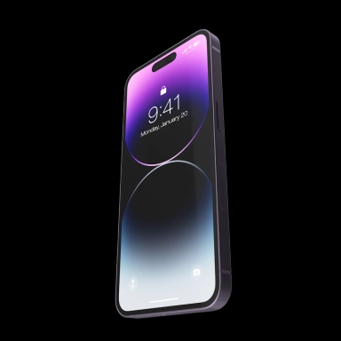 A floating iPhone