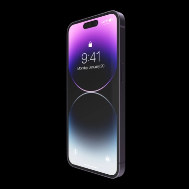 A floating iPhone
