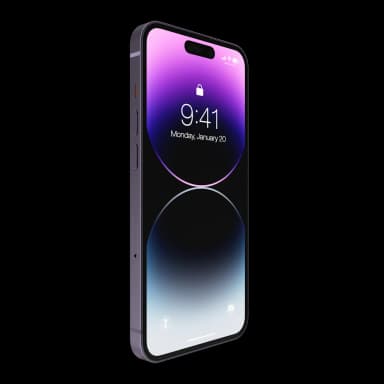 A floating iPhone