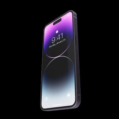 A floating iPhone