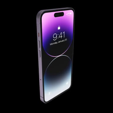 A floating iPhone